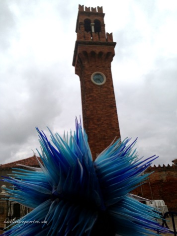 And another glass structure in Murano near a belltower.